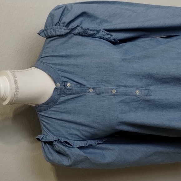 J. Crew Denim Chambray Small Long Sleeve Sleeve Partial Button Cotton - Picture 3 of 9